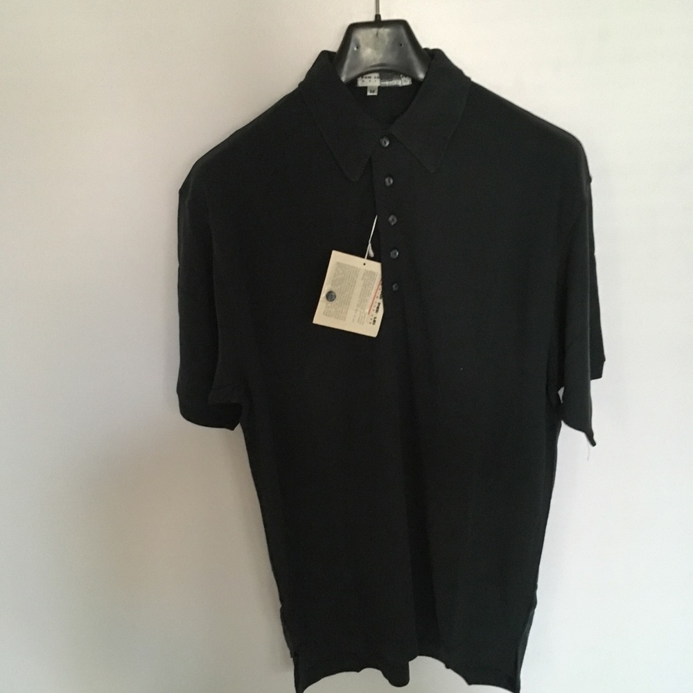 Per lui per lei 100% silk teal medium short sleeve polo size m new nwt ea0194